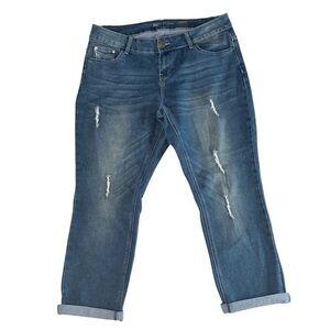 JEAN’S DENIM Distressed Front Bedazzled Back Pocket Jeans